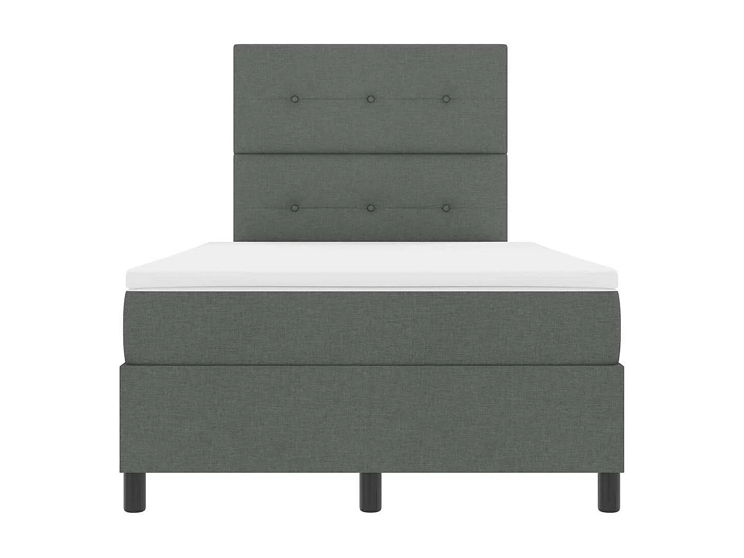 Cama Box com colchão Cinzento escuro 120 x 200 cm tecido
