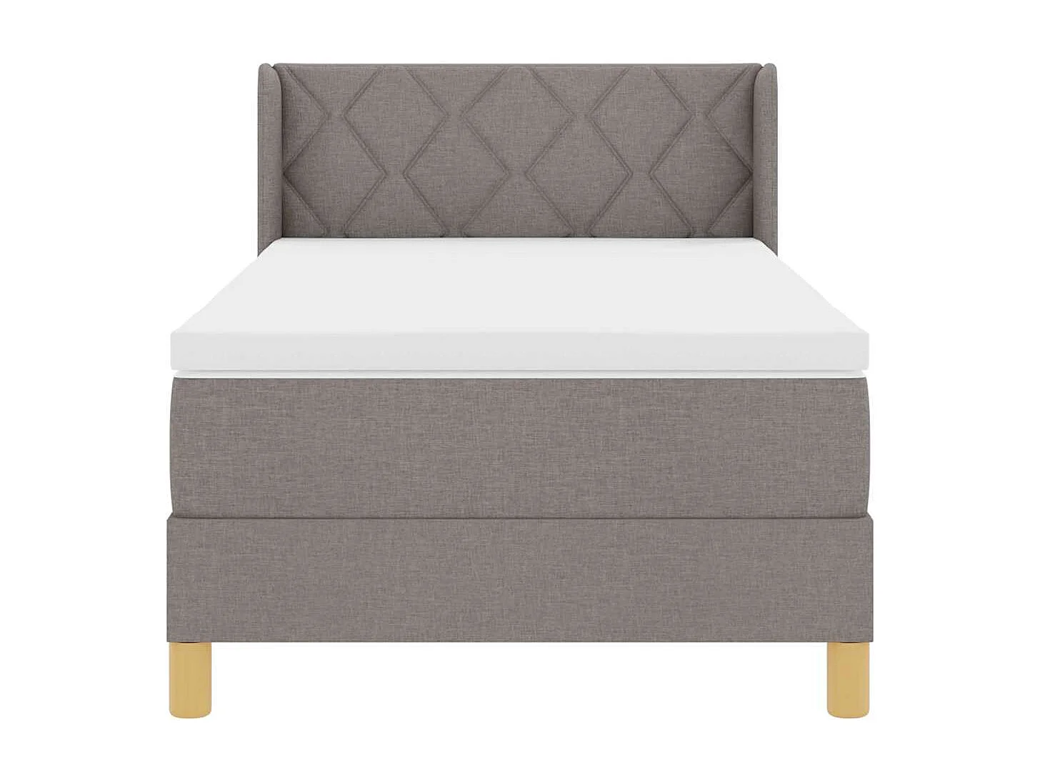 Cama con Somier con colchón Taupé 100 x 200 cm tela