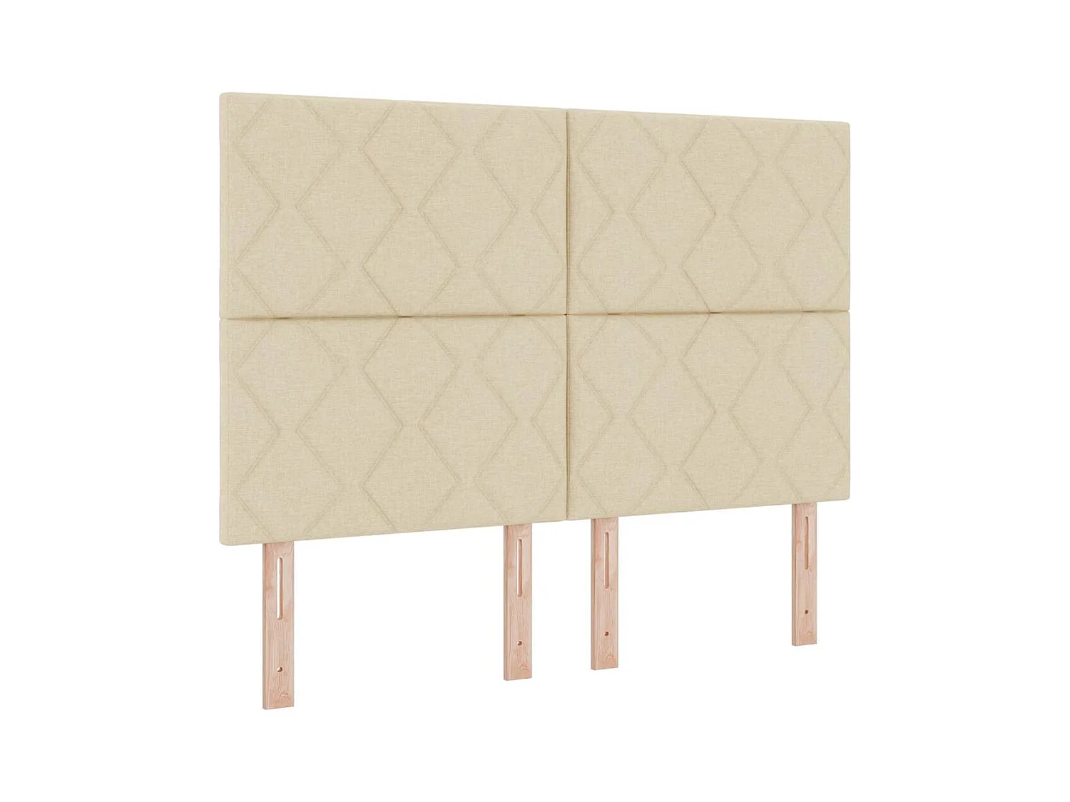 Cadre de lit avec matelas Crème 160 x 200 cm tissu