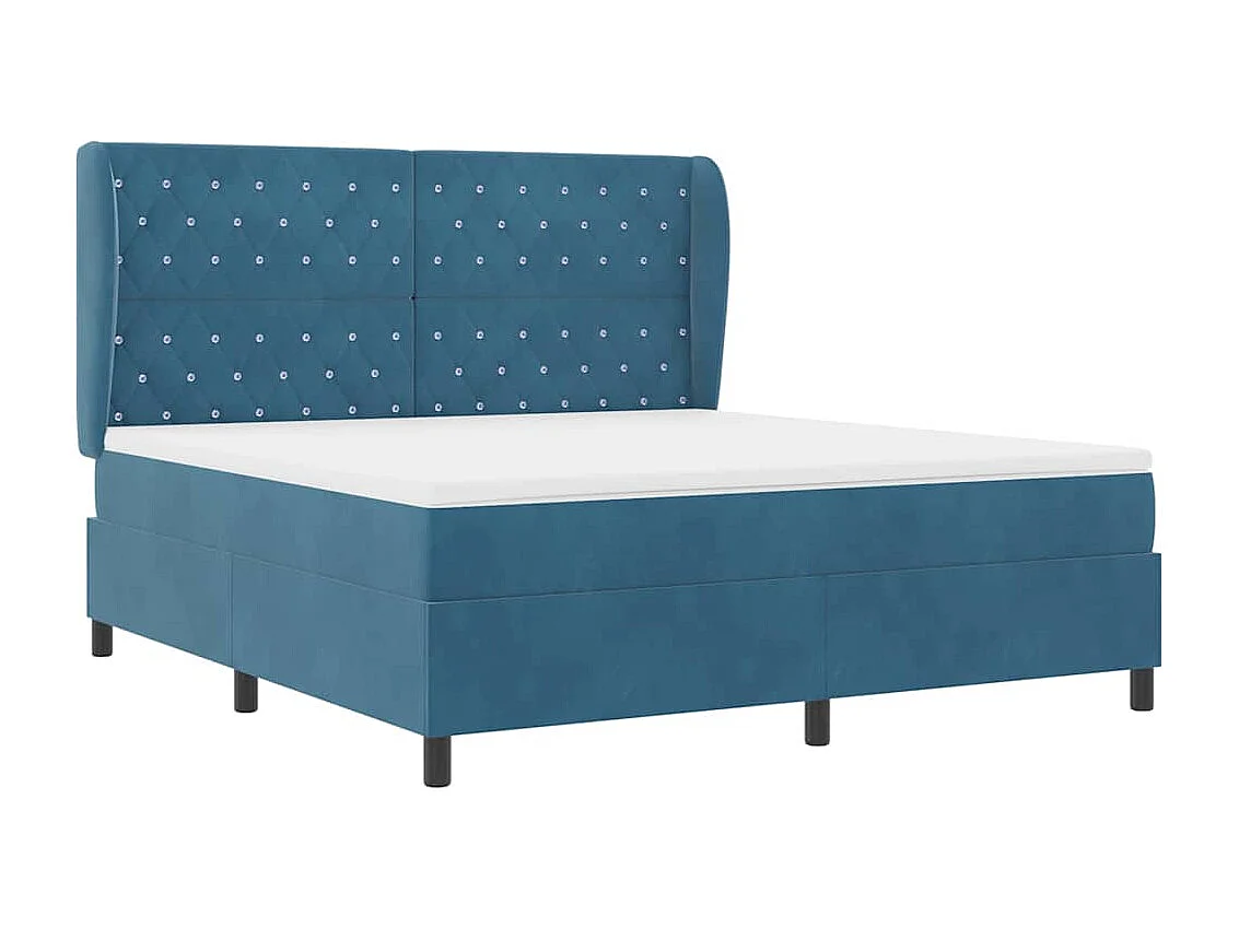 Cama tipo Box Spring Azul oscuro 180 x 200 cm Terciopelo