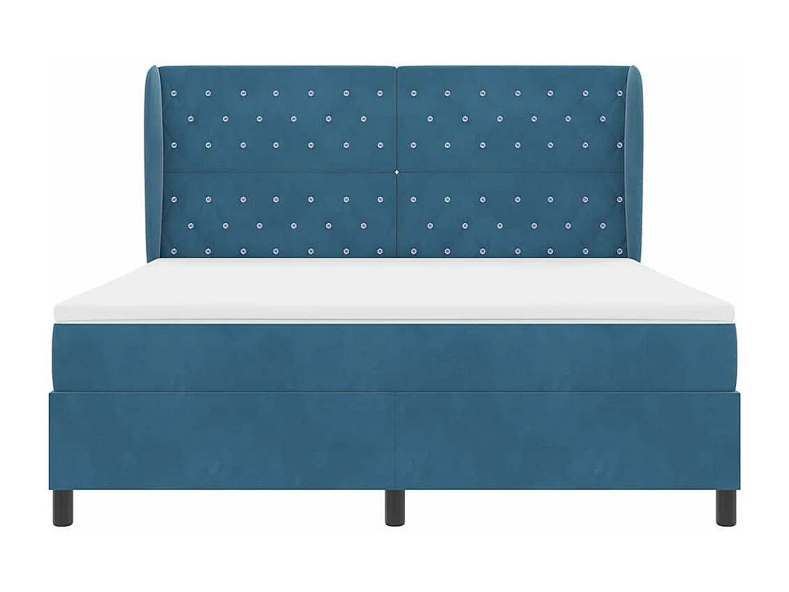 Cama tipo Box Spring Azul oscuro 180 x 200 cm Terciopelo