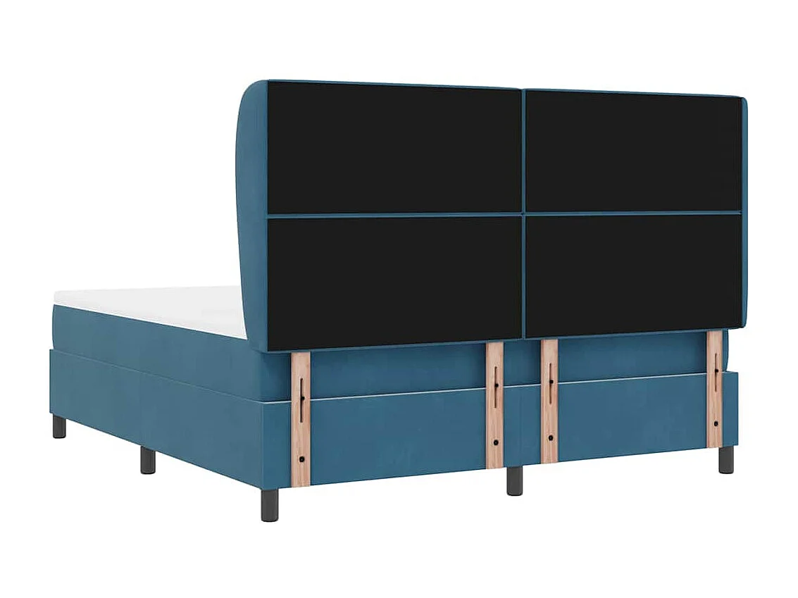 Cama tipo Box Spring Azul oscuro 180 x 200 cm Terciopelo