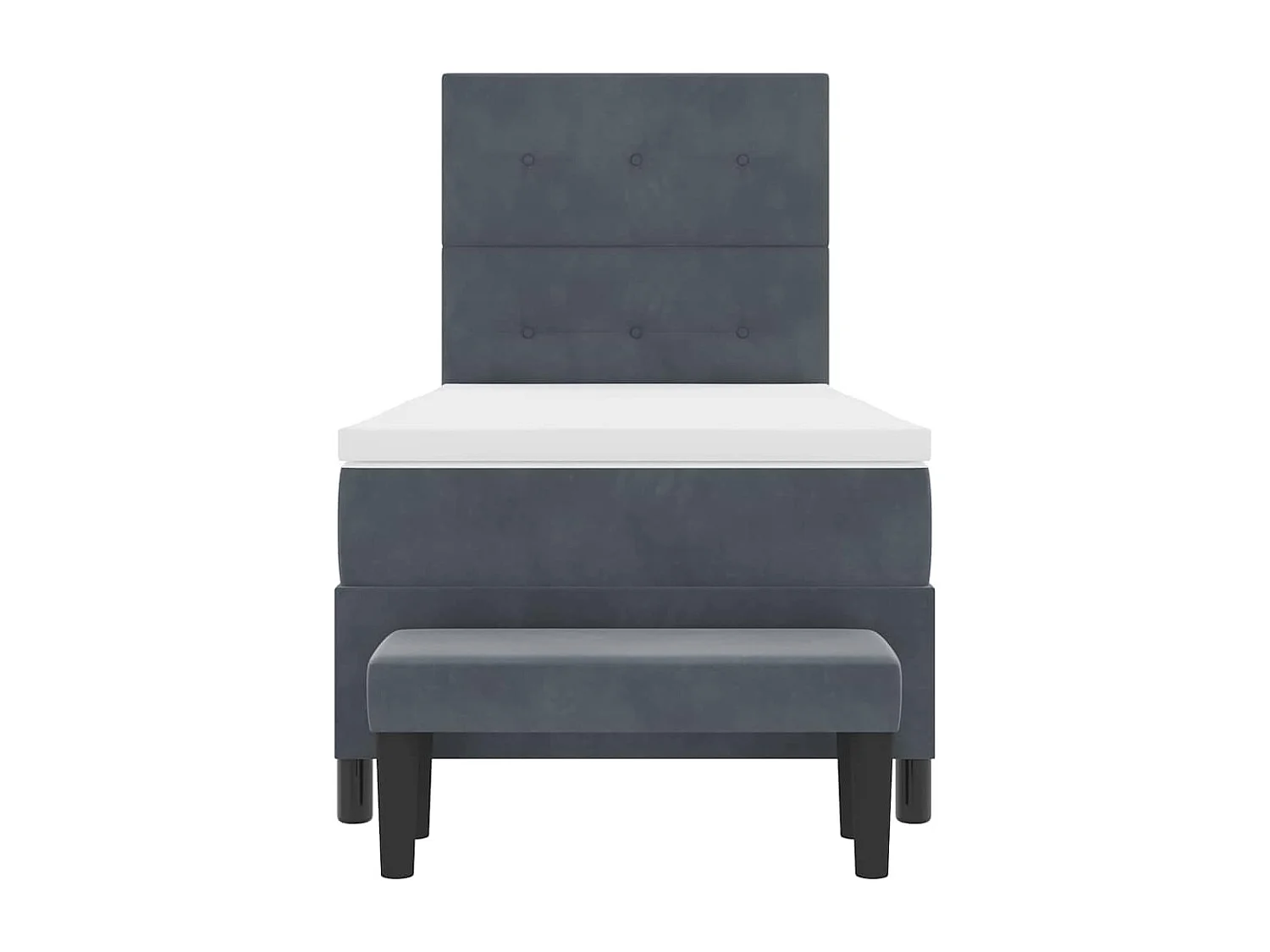 Cama tipo Box Spring Gris oscuro 90 x 200 cm Terciopelo