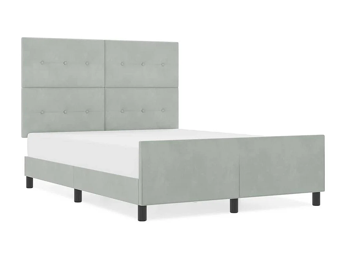 Estrutura da Cama Cinzento-claro 160 x 200 cm Veludo