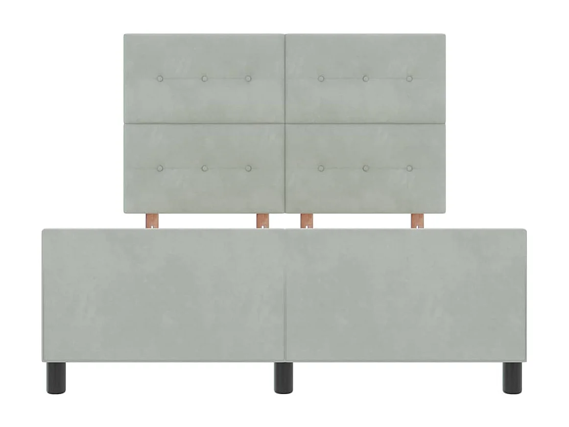 Estrutura da Cama Cinzento-claro 160 x 200 cm Veludo