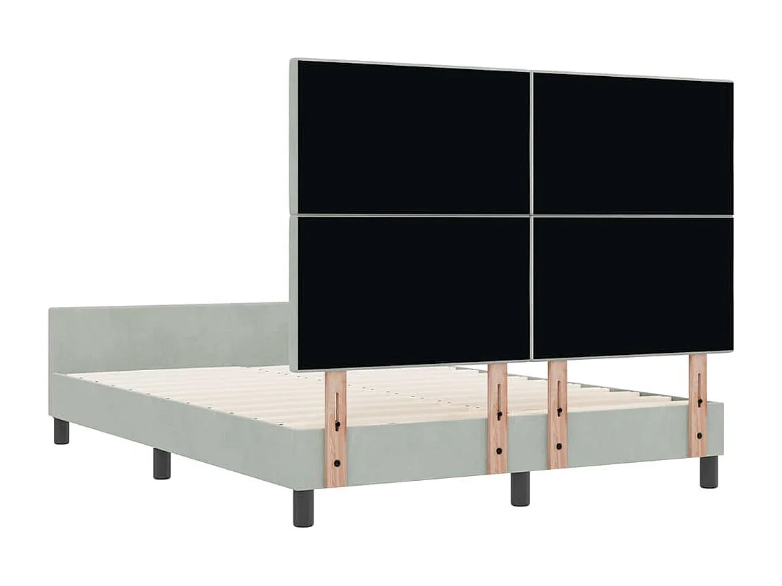 Estrutura da Cama Cinzento-claro 160 x 200 cm Veludo