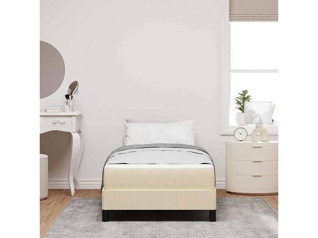 Cama Box com colchão Creme 80 x 200 cm tecido