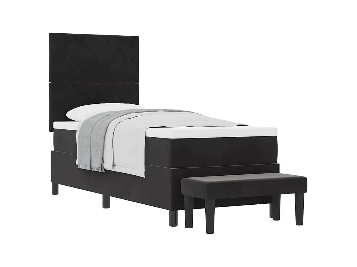 Cadre de lit avec matelas Noir 80 x 200 cm Velours