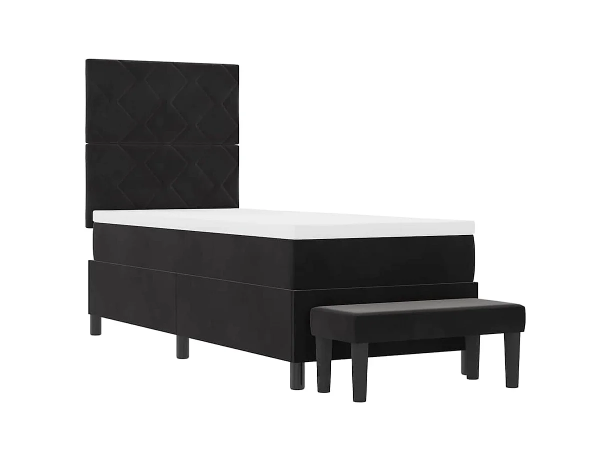 Cadre de lit avec matelas Noir 80 x 200 cm Velours