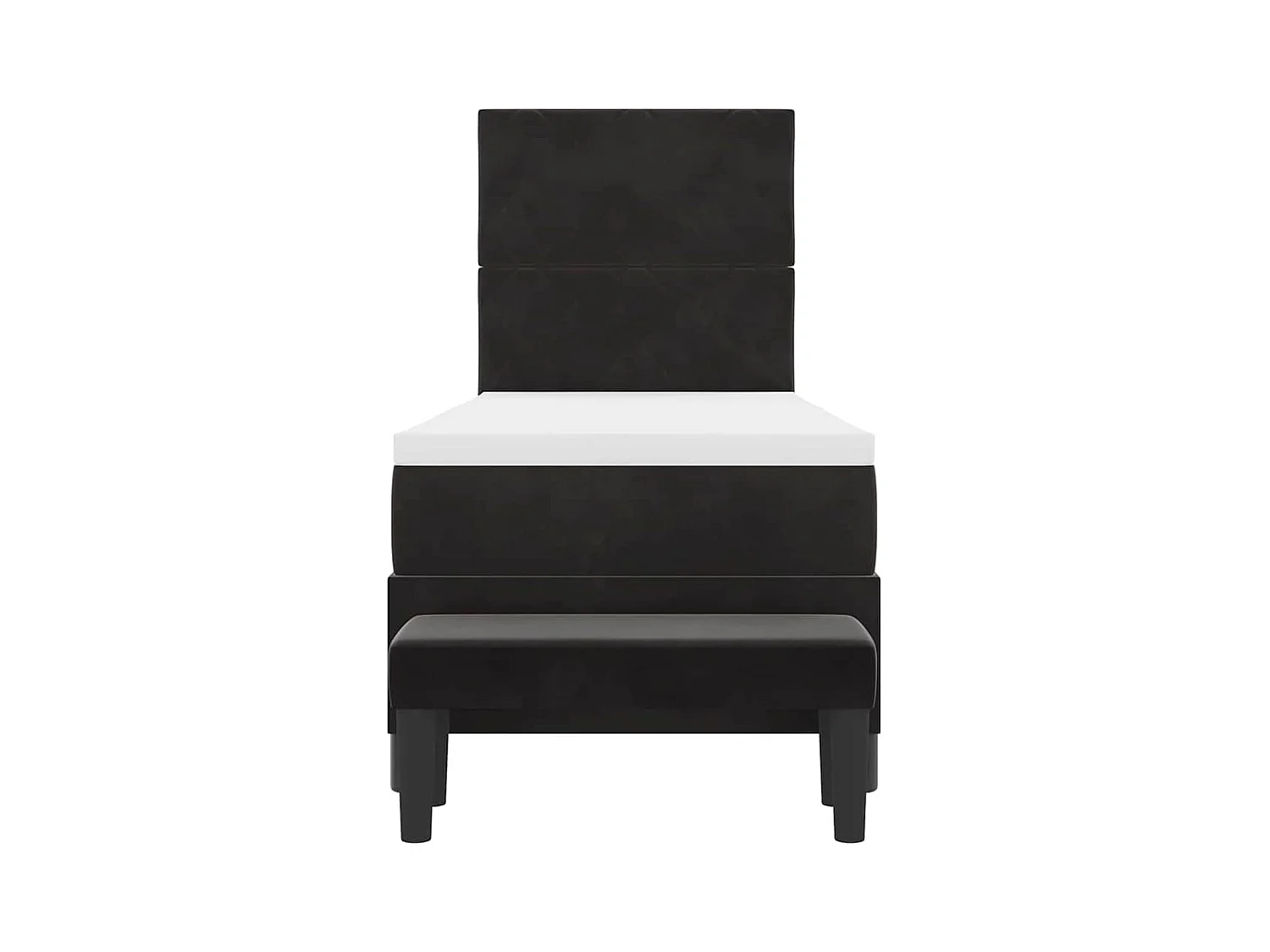 Cadre de lit avec matelas Noir 80 x 200 cm Velours