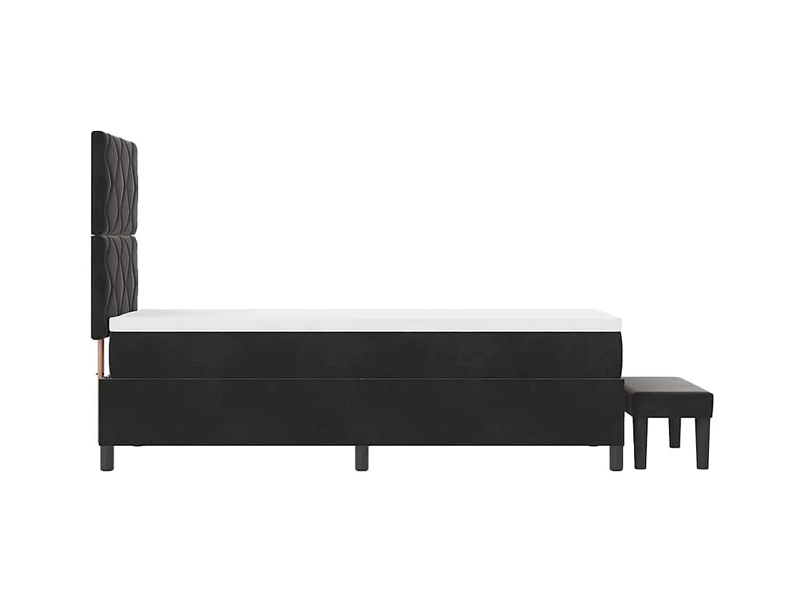 Cadre de lit avec matelas Noir 80 x 200 cm Velours