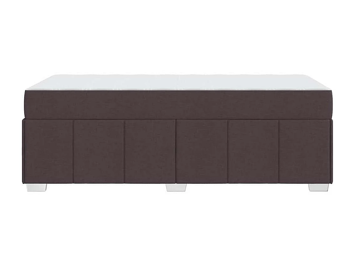 Estructura de cama con colchón Marrón oscuro 80 x 200 cm tela