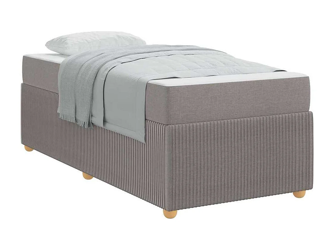 Estructura de cama con colchón Taupé 90 x 200 cm tela