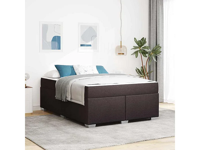 Estrutura da Cama Castanho escuro 160 x 200 cm tecido