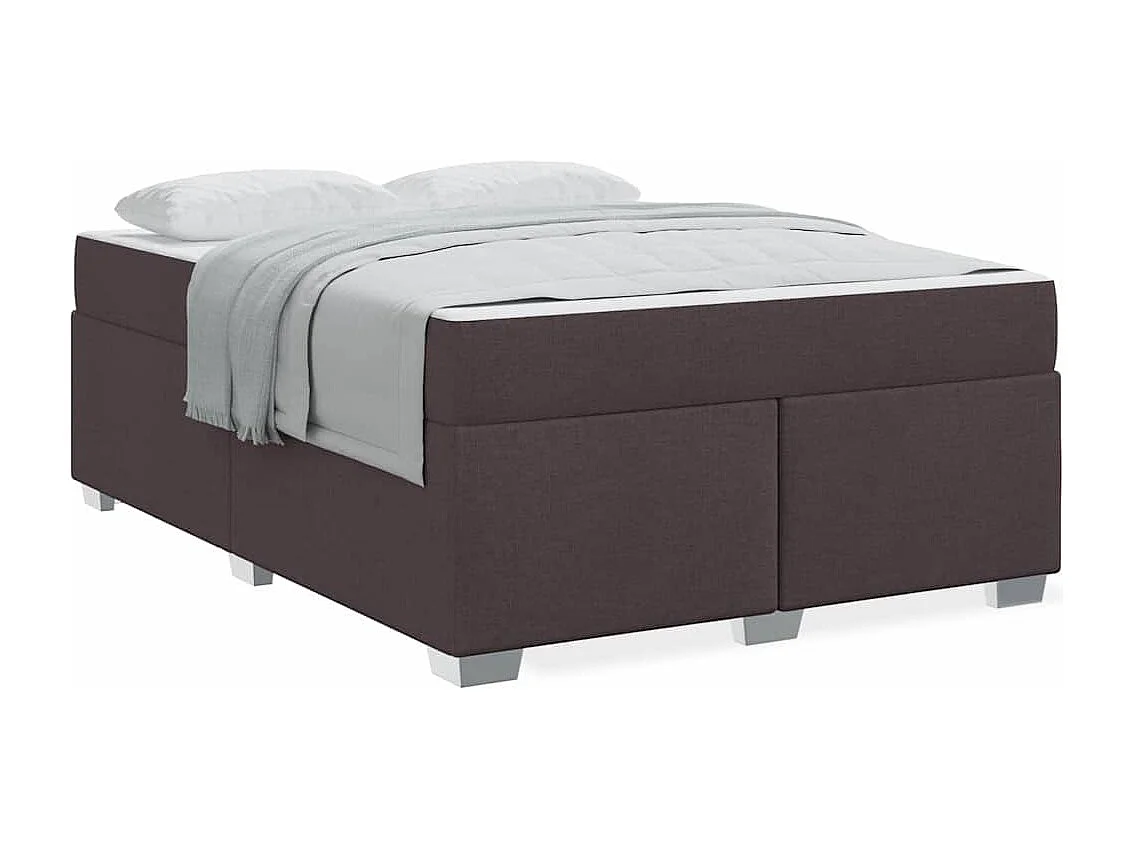 Cadre de lit Marron foncé 160 x 200 cm tissu