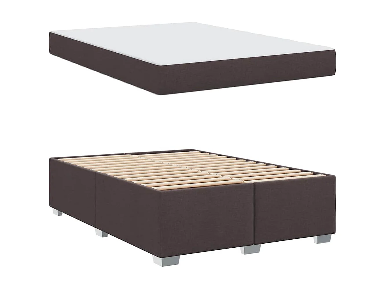 Cadre de lit Marron foncé 160 x 200 cm tissu