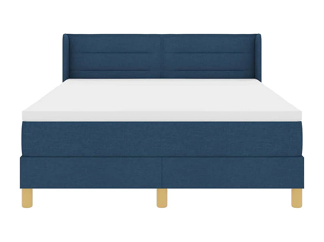 Cama com Estrado com colchão Azul 140 x 190 cm tecido