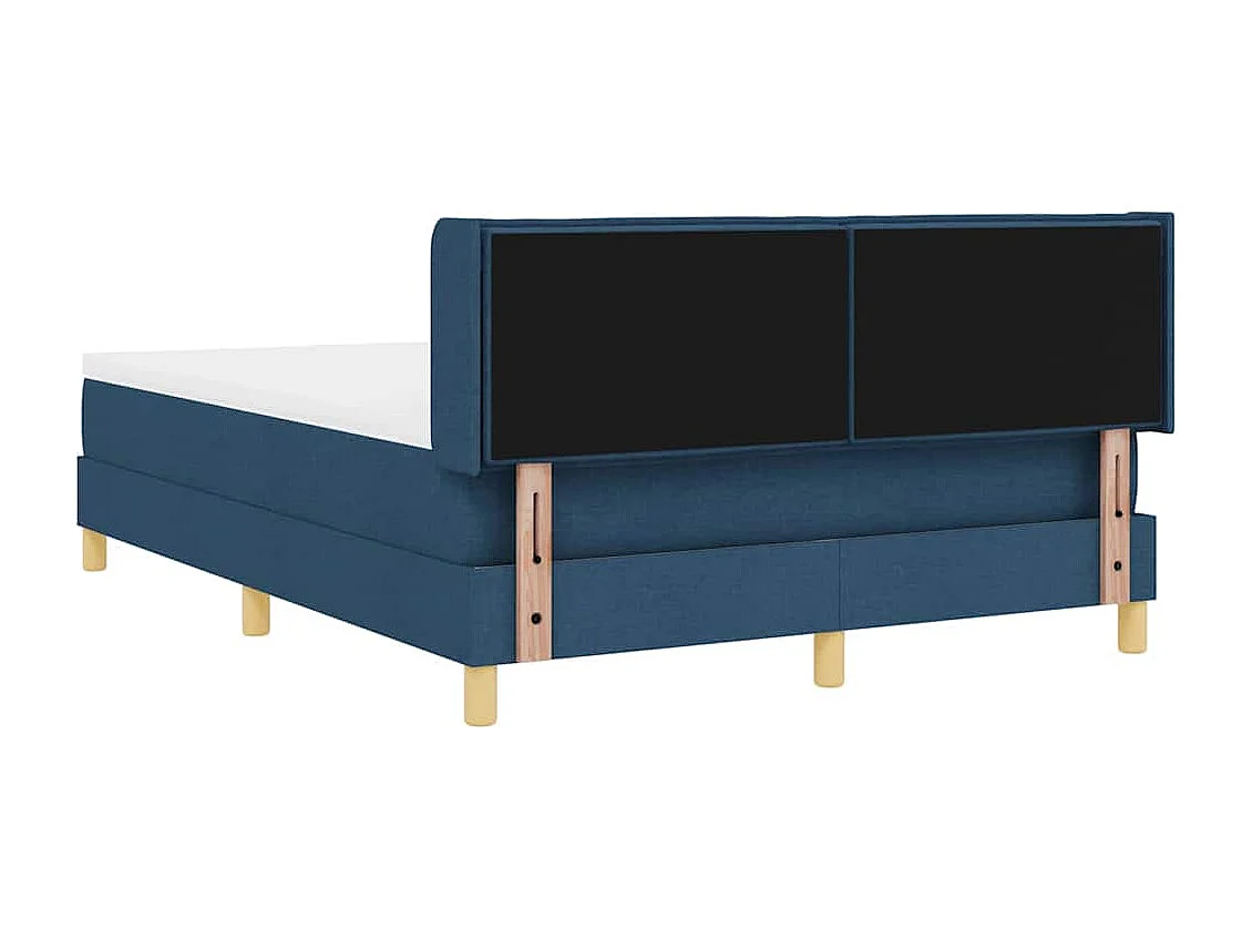 Cama com Estrado com colchão Azul 140 x 190 cm tecido
