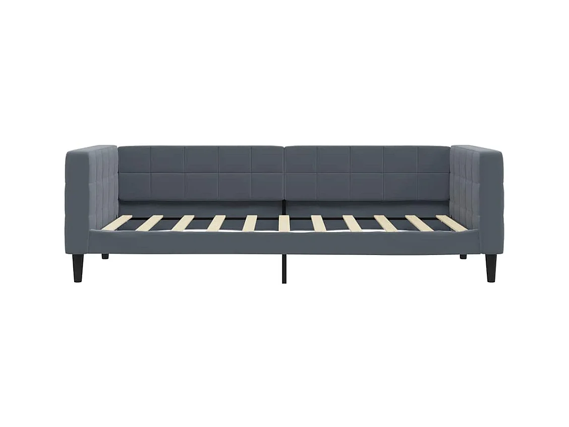 Lit de repos gris foncé 90x190 cm velours
