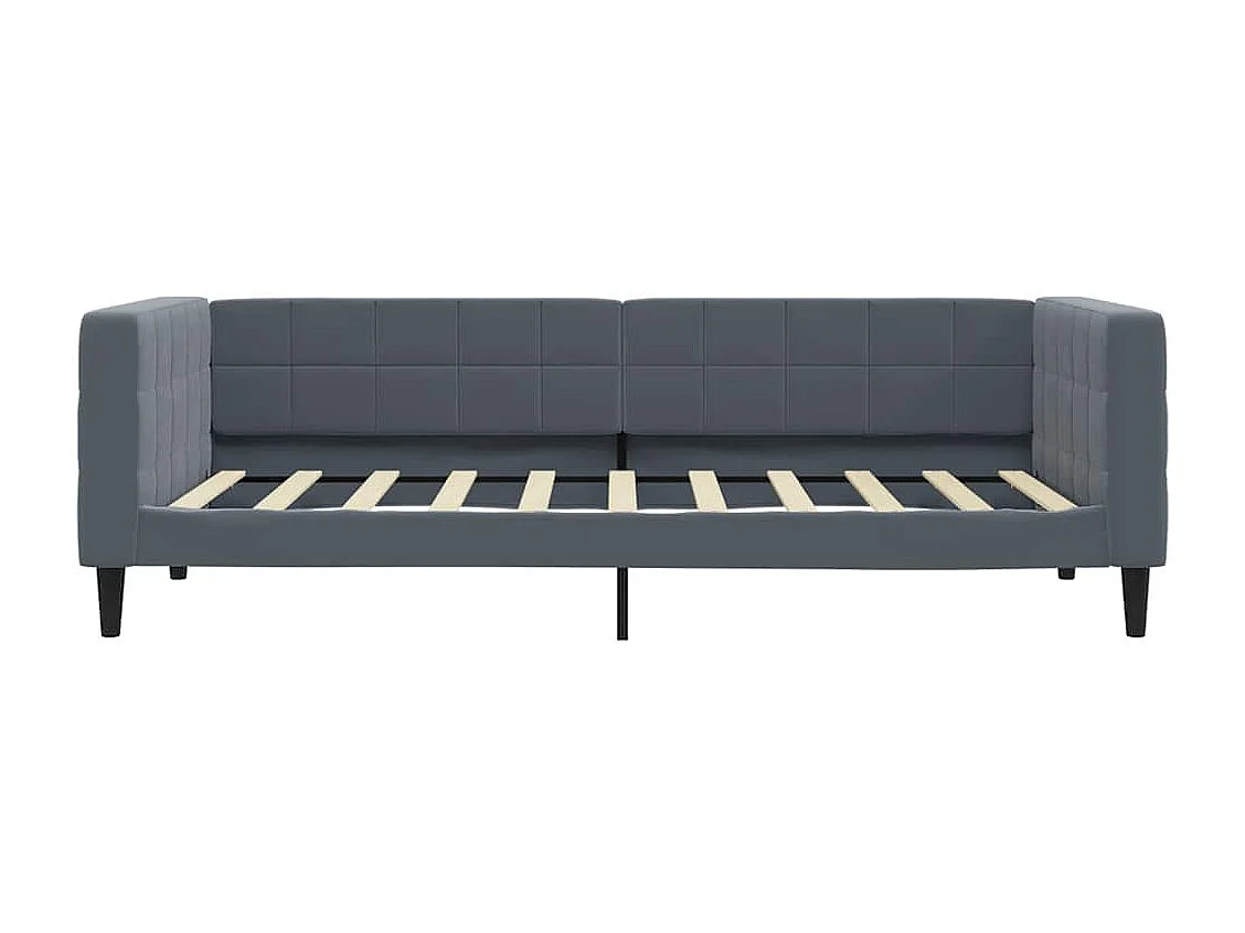 Sofá cama terciopelo gris oscuro 90x190 cm
