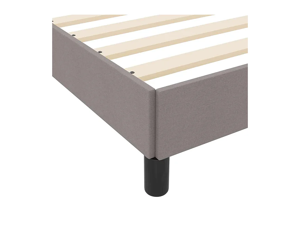 Cadre de lit avec matelas Taupe 90 x 200 cm tissu