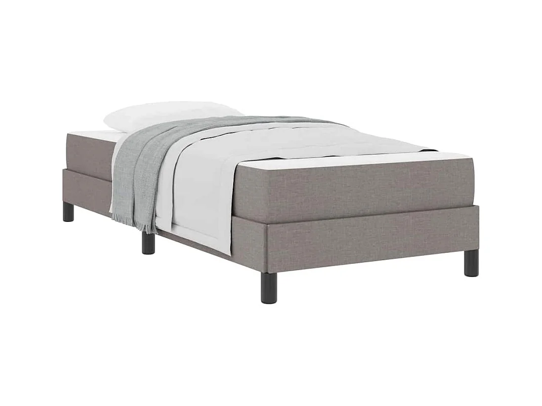 Cadre de lit avec matelas Taupe 90 x 200 cm tissu