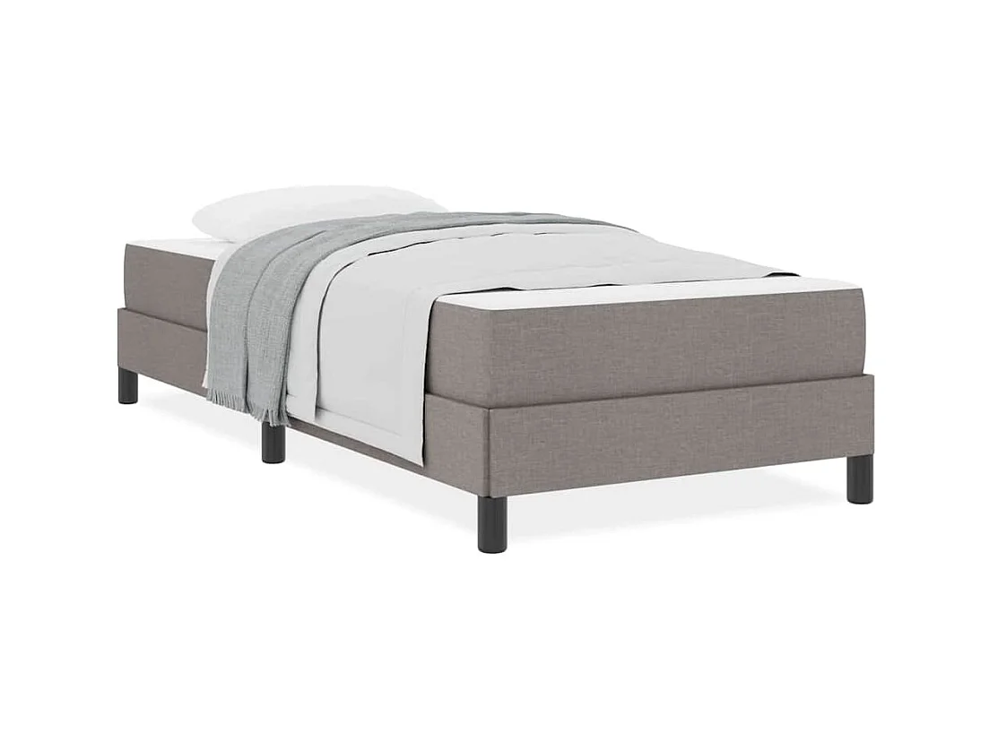 Cadre de lit avec matelas Taupe 90 x 200 cm tissu