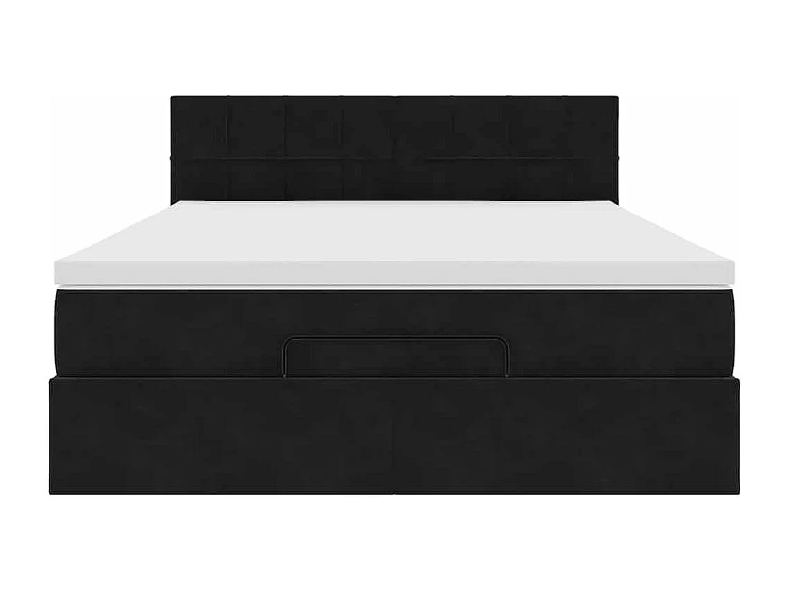 Ottoman bed met matras 140x200cm fluweel zwart