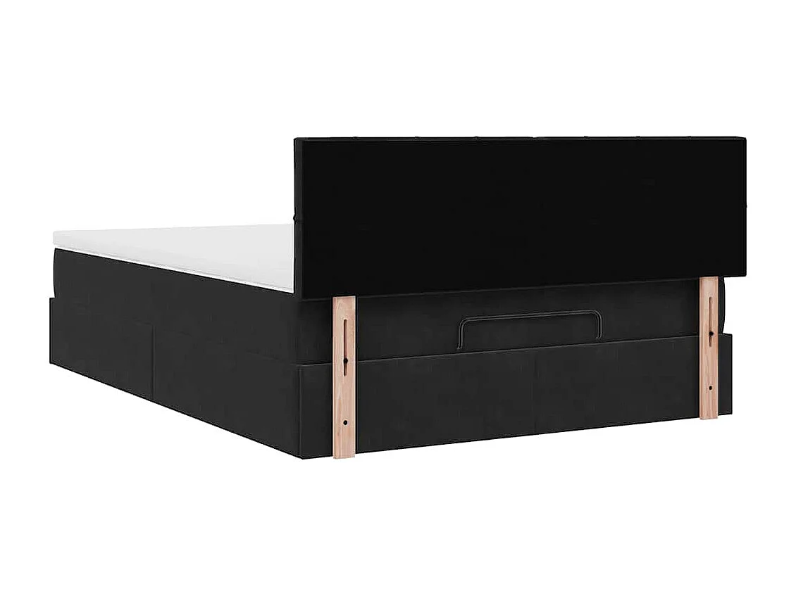 Ottoman bed met matras 140x200cm fluweel zwart