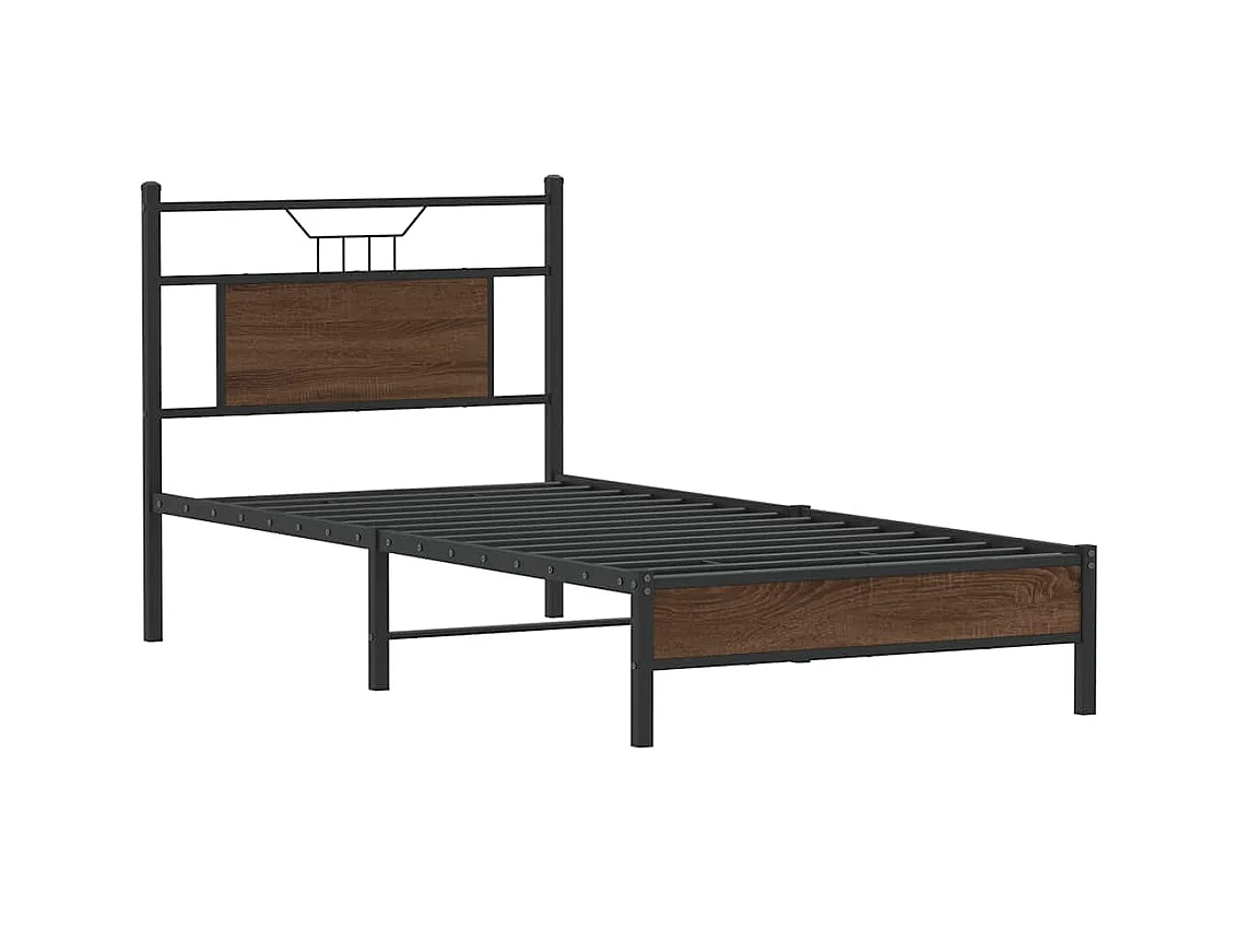 Cadre de lit sans matelas chêne marron 90x190cm bois ingénierie