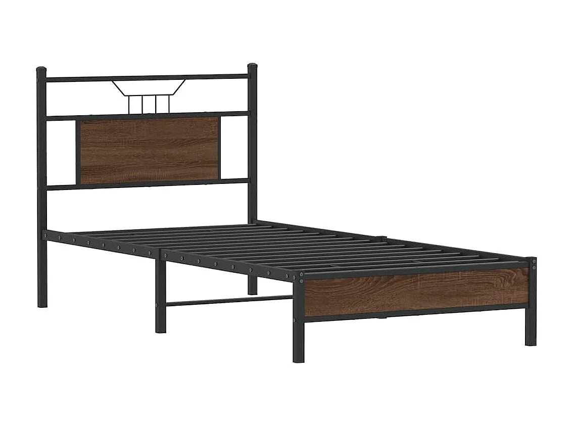 Bedframe zonder matras bewerkt hout bruin eikenkleur 90x190 cm