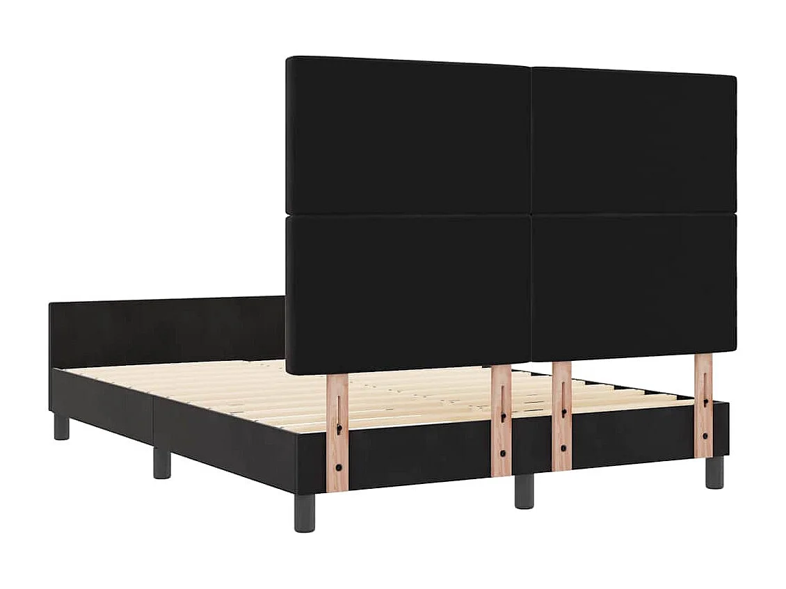 Cadre de lit avec tête de lit Noir 140 x 200 cm Velours