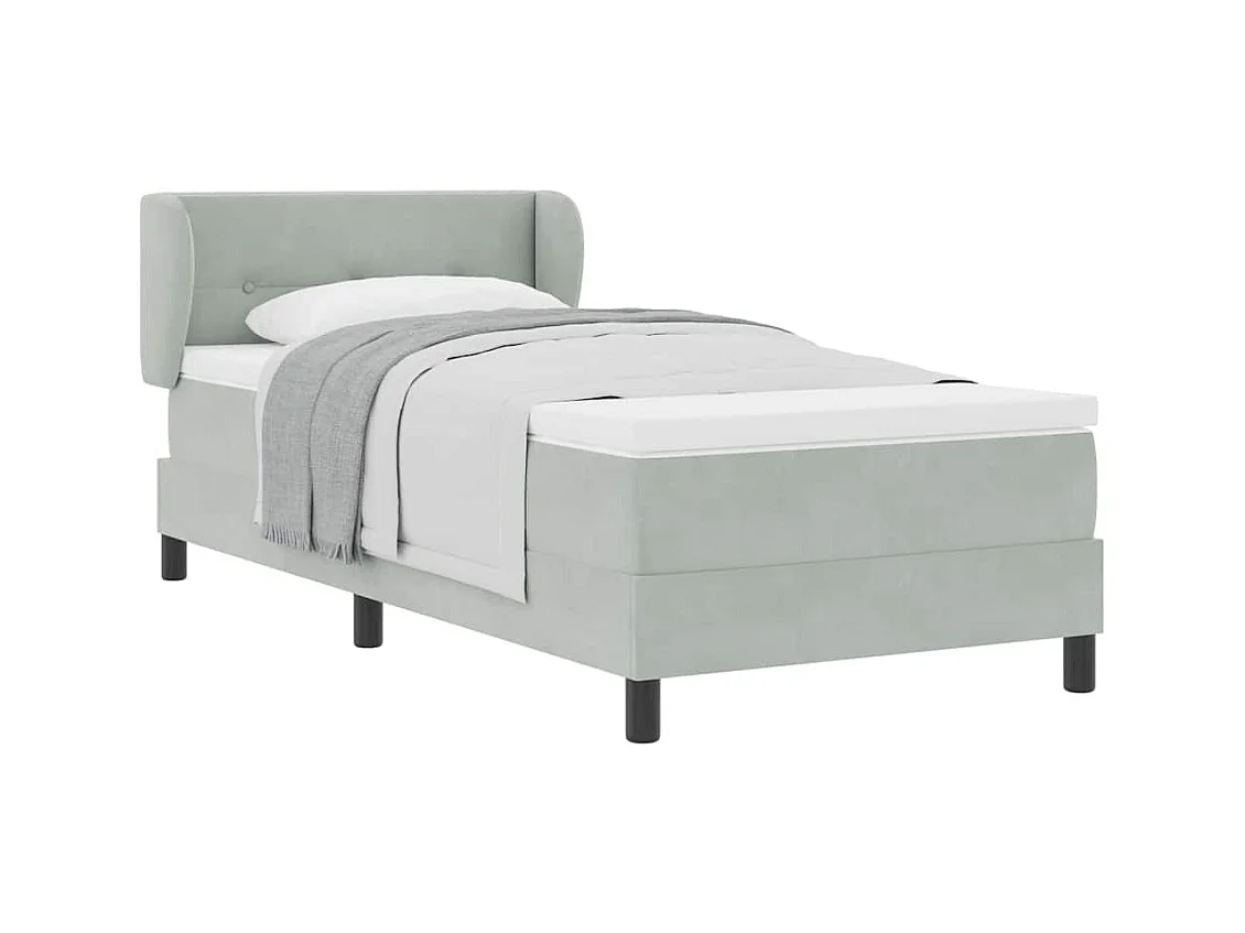 Cadre de lit avec matelas gris foncé 80x200 cm en velours