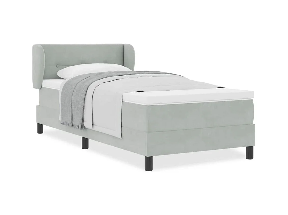 Cadre de lit avec matelas gris foncé 80x200 cm en velours