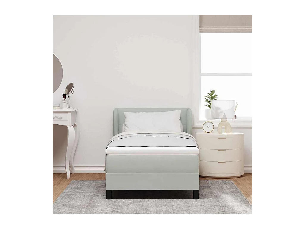Cadre de lit avec matelas gris foncé 80x200 cm en velours