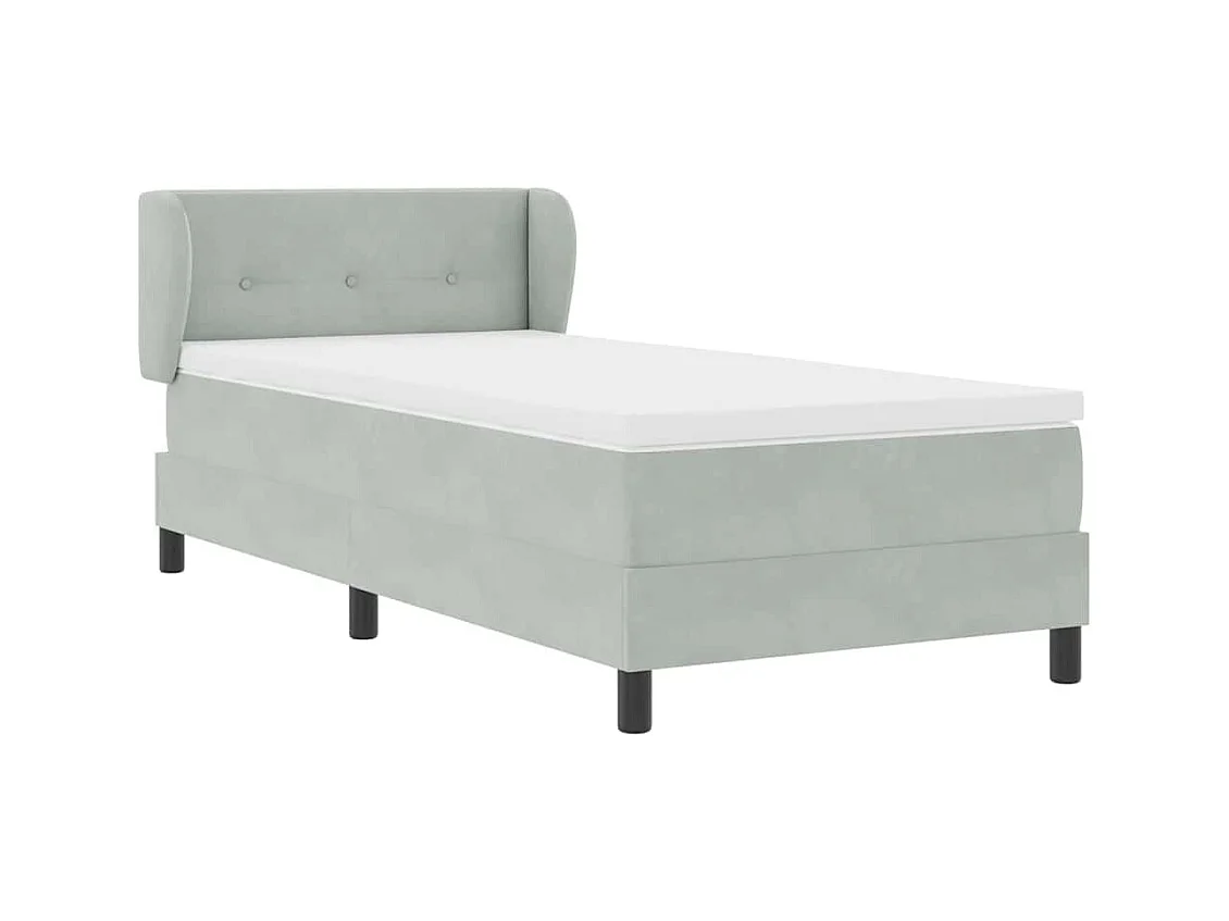 Cadre de lit avec matelas gris foncé 80x200 cm en velours