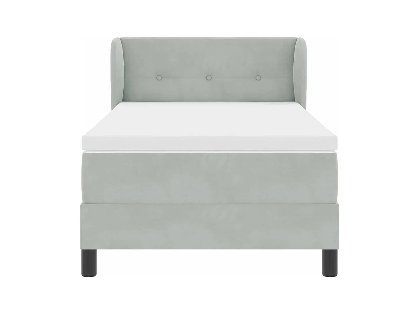 Cadre de lit avec matelas gris foncé 80x200 cm en velours