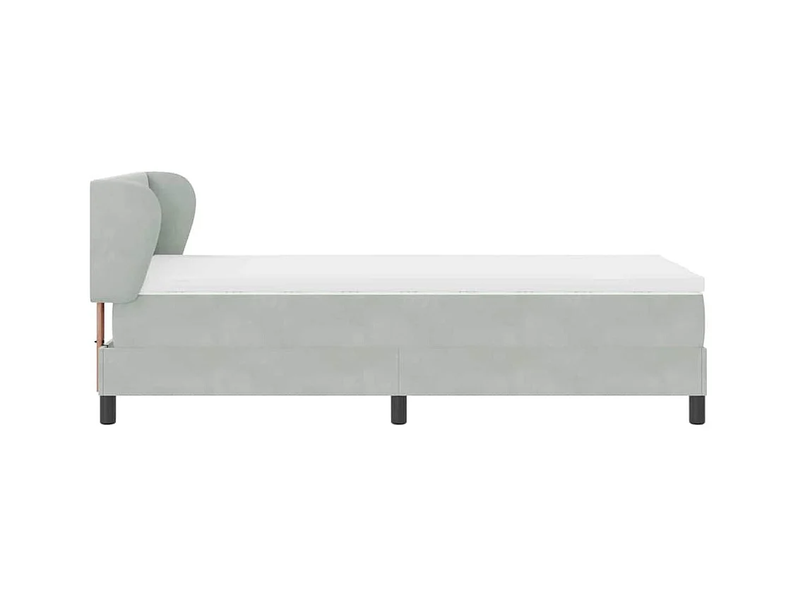 Cadre de lit avec matelas gris foncé 80x200 cm en velours