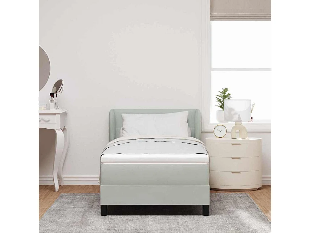 Cama con Somier y Colchón Gris Oscuro 80x200 cm Terciopelo