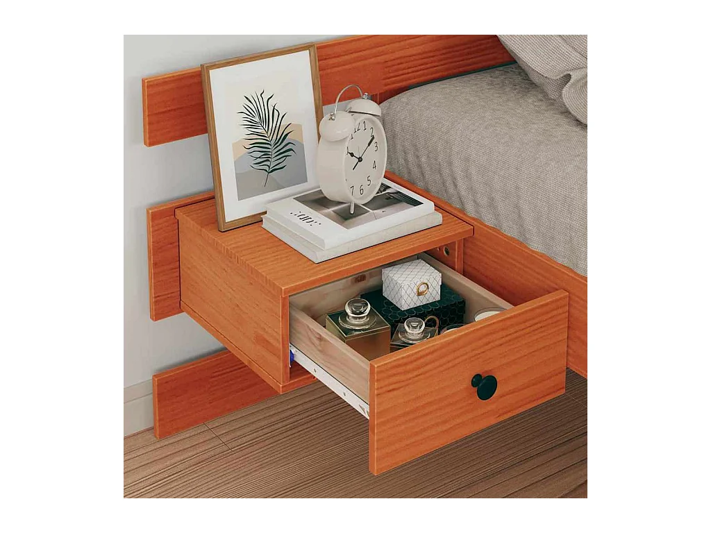 Cadre de lit Marron cire 100 x 200 cm Bois massif en pin