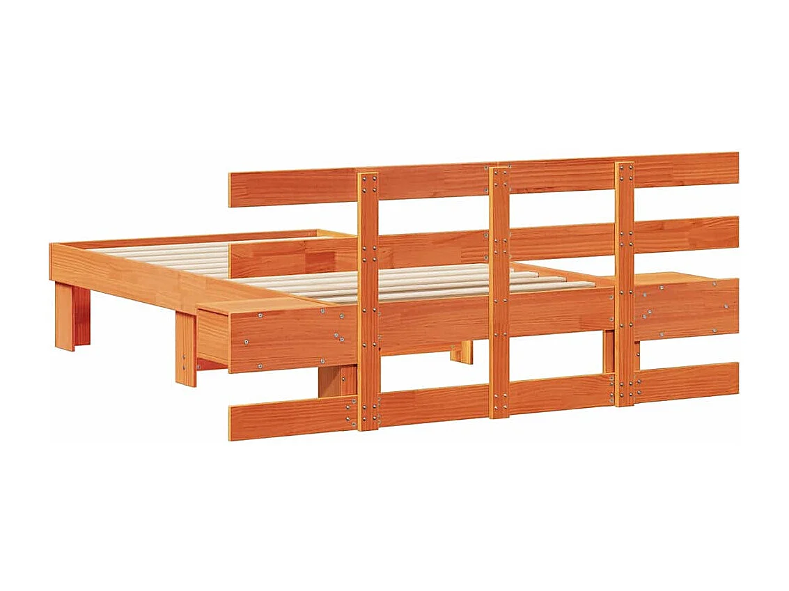 Cadre de lit Marron cire 100 x 200 cm Bois massif en pin