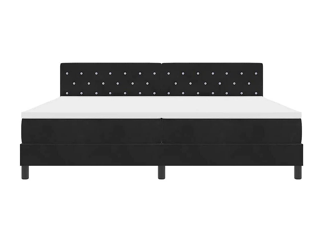 Cadre de lit avec matelas Noir 200 x 200 cm tissu