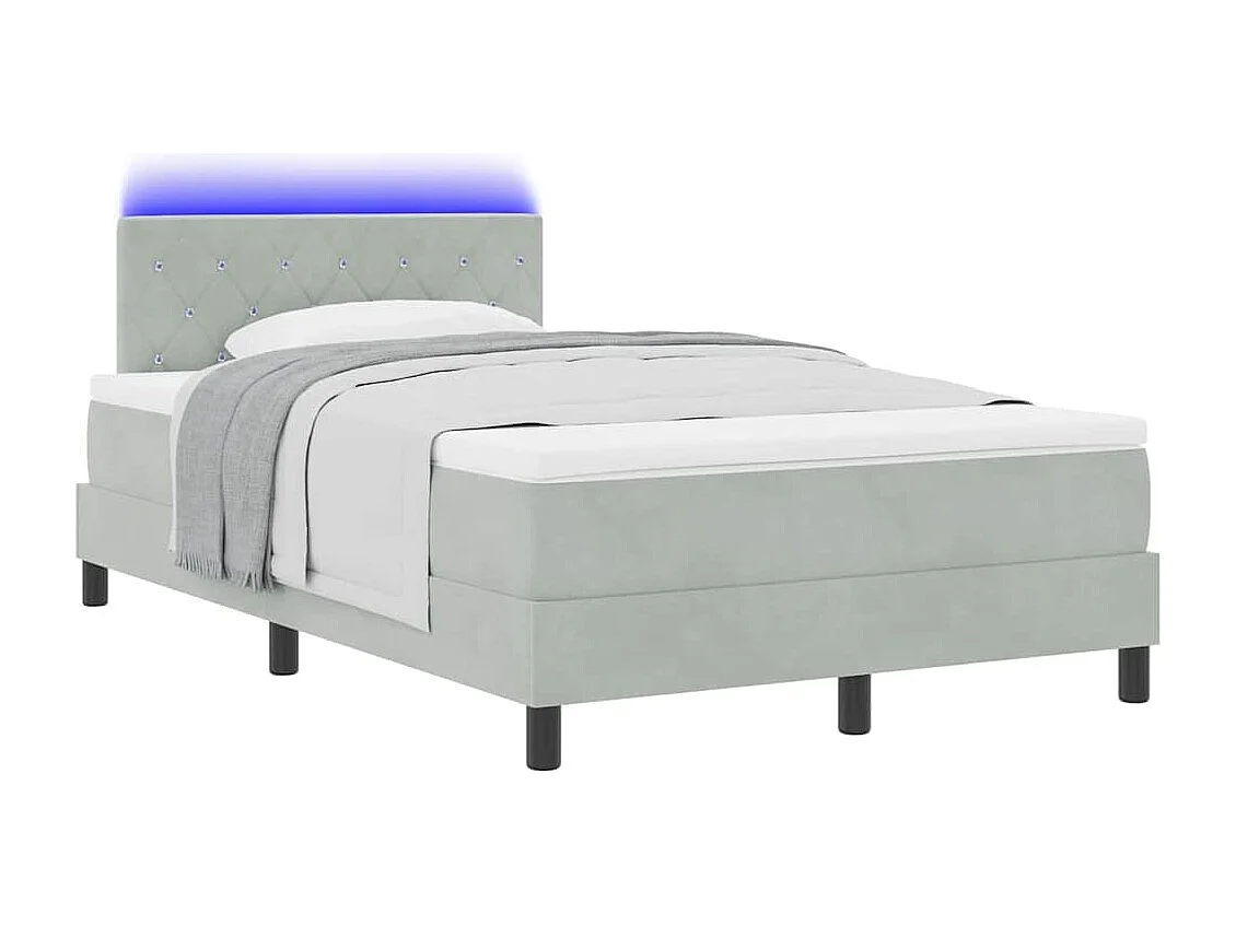 Boxspringbed met Matras met matras Lichtgrijs 120 x 190 cm Stof