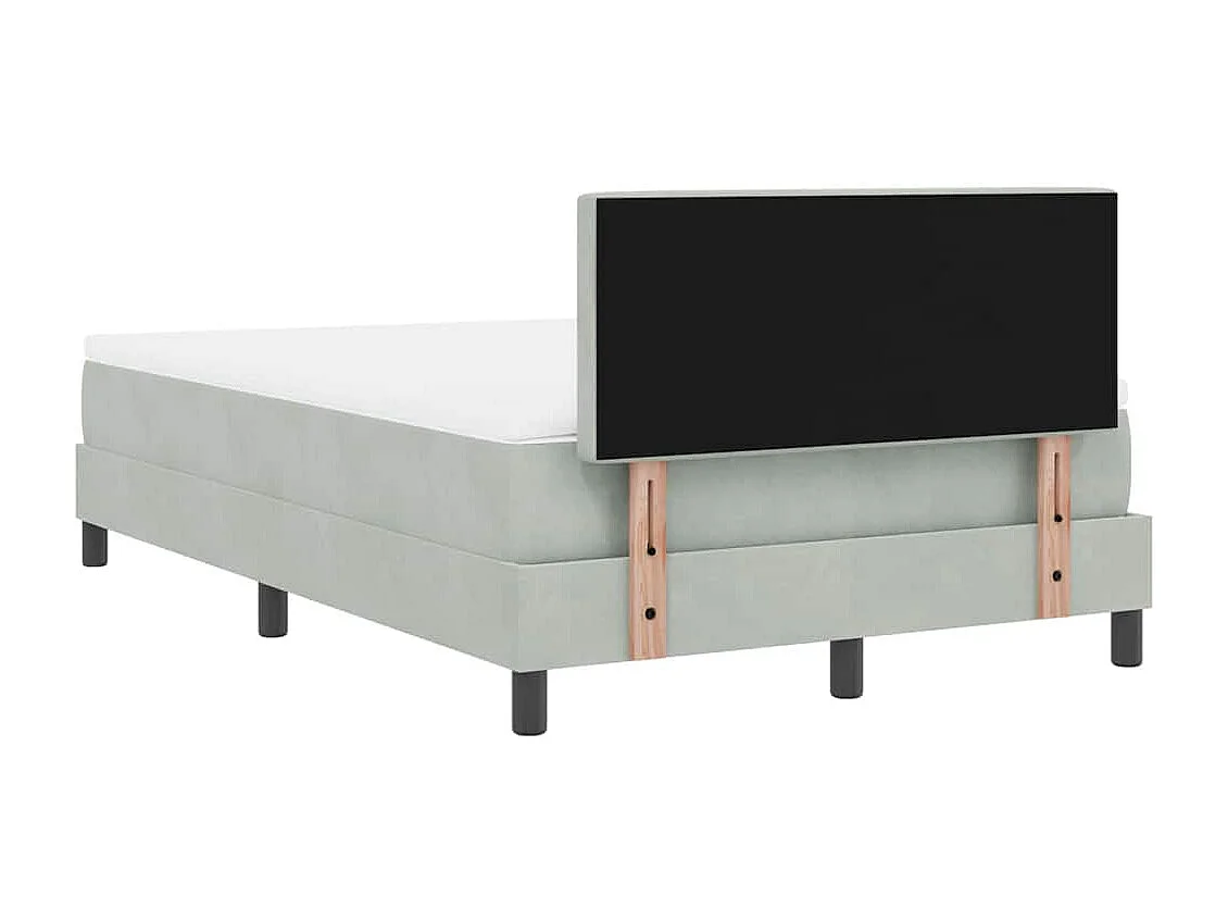 Boxspringbed met Matras met matras Lichtgrijs 120 x 190 cm Stof