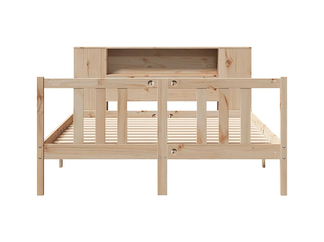 Lit bibliothèque sans matelas 120x200 cm bois de pin massif