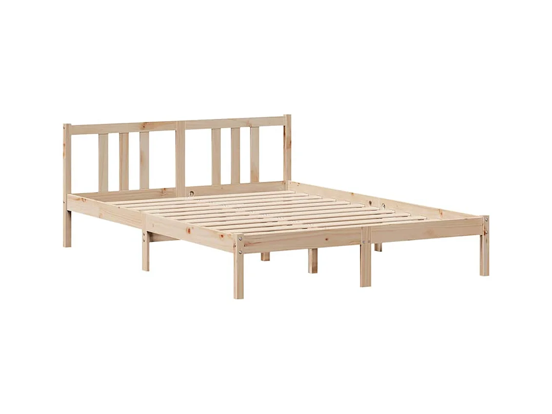 Lit bibliothèque sans matelas 120x200 cm bois de pin massif