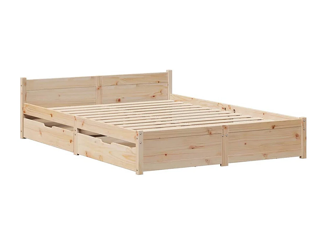 Cadre de lit sans matelas 120x190 cm bois de pin massif