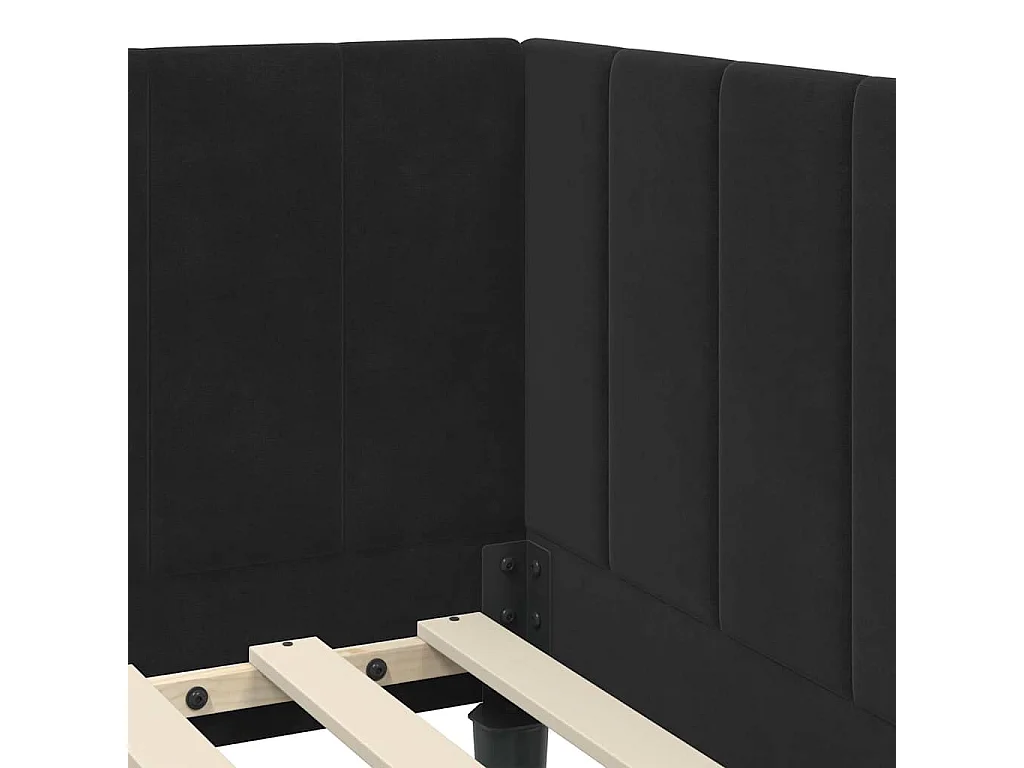 Estructura de cama en esquina Negro 80 x 200 cm Terciopelo
