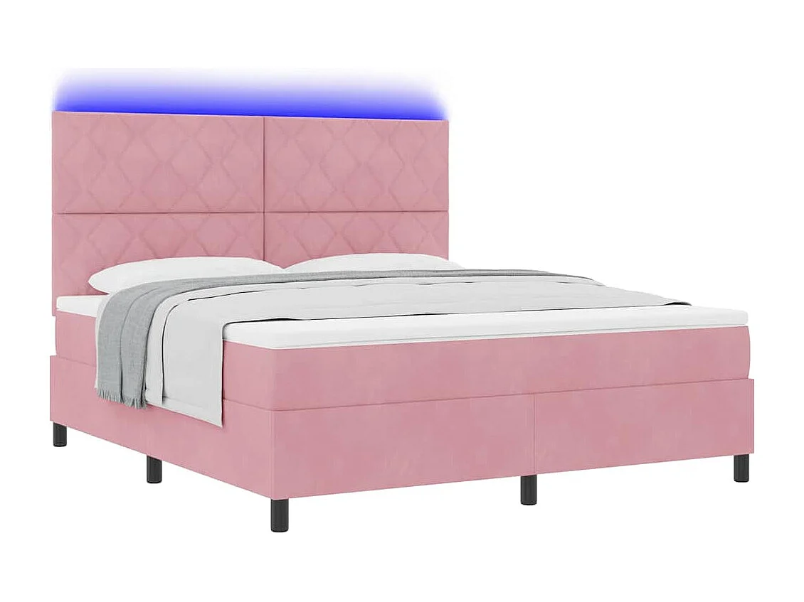 Cadre de lit avec matelas Rose 180 x 200 cm Velours