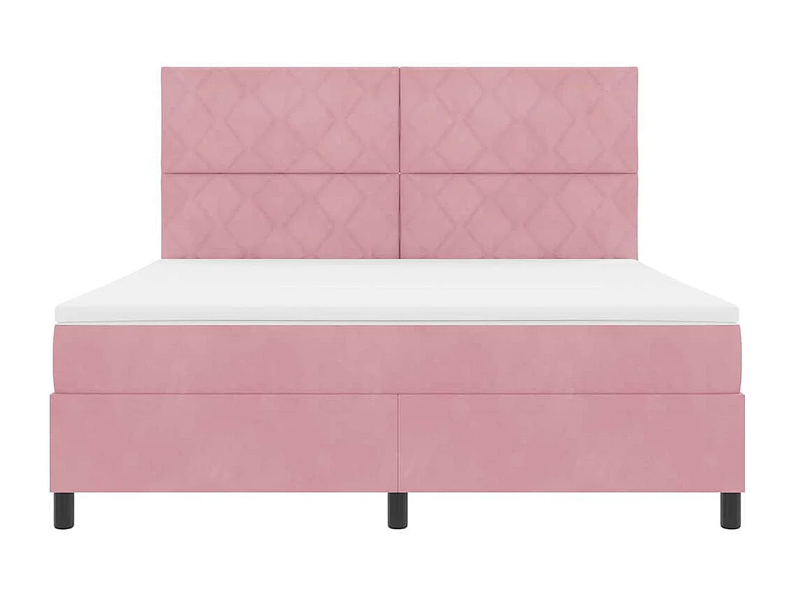 Cadre de lit avec matelas Rose 180 x 200 cm Velours